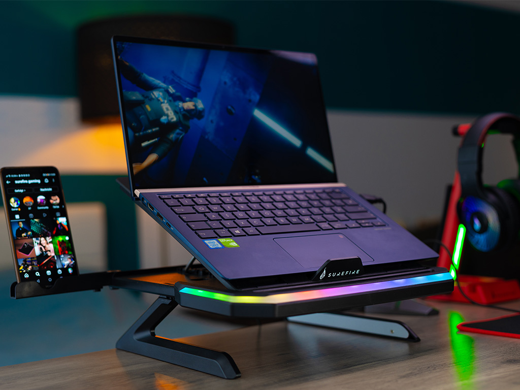 STAND Notebook Verbatim Portus X1 Foldable Laptop Stand with RGB Cod Produs: 48842 [4]