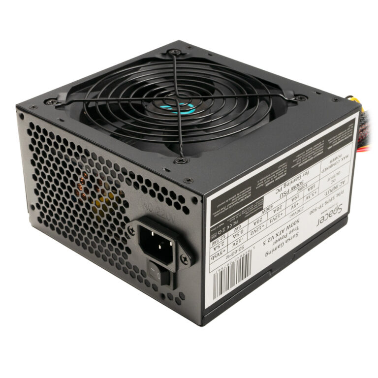 SURSA SPACER True Power TP500 (500W for 500W GAMING PC), PFC activ, fan 120mm, MB 20+4 x 1, CPU 4+4 x 1, PCI-E 6+2 x 2, SATA x 5, retail box, „SPPS-TP-500”, (timbru verde 2 lei)