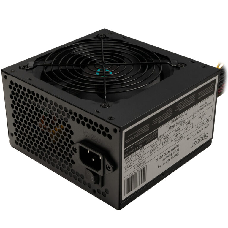SURSA SPACER True Power TP700 (700W for 700W GAMING PC), PFC activ, fan 120mm, MB 20+4 x 1, CPU 4+4 x 1, PCI-E 6+2 x 2, SATA x 5, retail box, „SPPS-TP-700”, (timbru verde 2 lei)