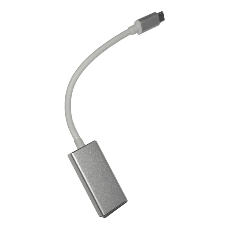 CABLU video SPACER, adaptor USB 3.1 Type-C (T) la DisplayPort (M), 15cm, rezolutie maxima 4K UHD (3840 x 2160) la 60 Hz, silver „SP-CM-DPF-01” (timbru verde 0.18 lei)