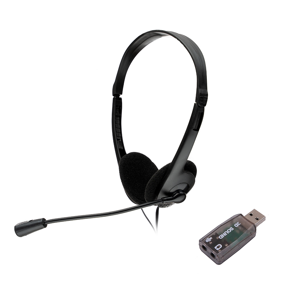 CASTI Spacer, cu fir, standard, utilizare multimedia, call center, microfon pe brat, conectare prin adaptor USB 2.0 sau Jack 3.5 mm x 2, negru, „SPK-223-USB”, (timbru verde 0.8 lei)