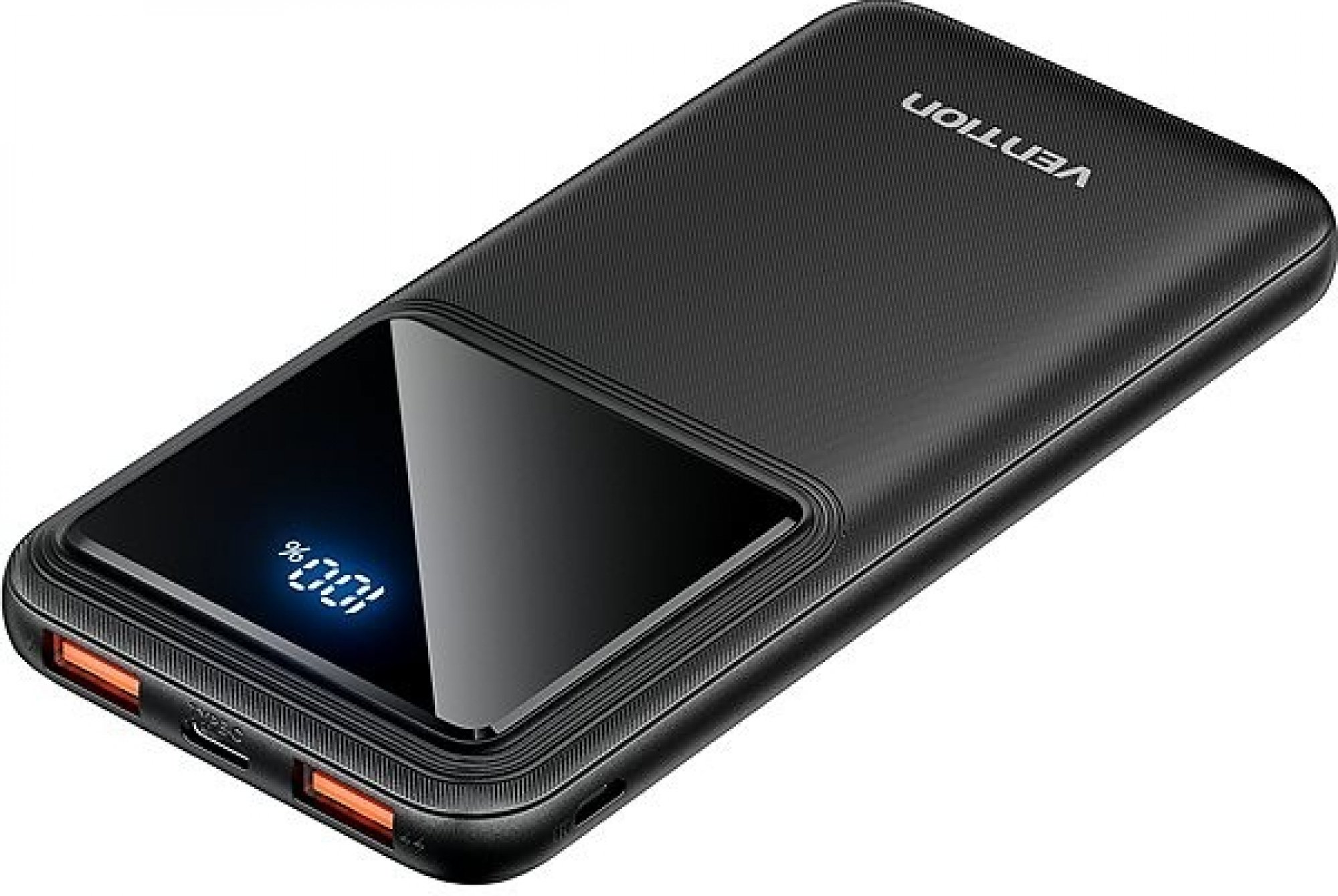 Power bank - POWER BANK Vention 10000mAh/37Wh, 22.5W , 2 x USB; 1 x USB Type-C, 1 x Micro USB, digital display pt. status baterie, max. 3A, negru, Cod Produs: FHKB0