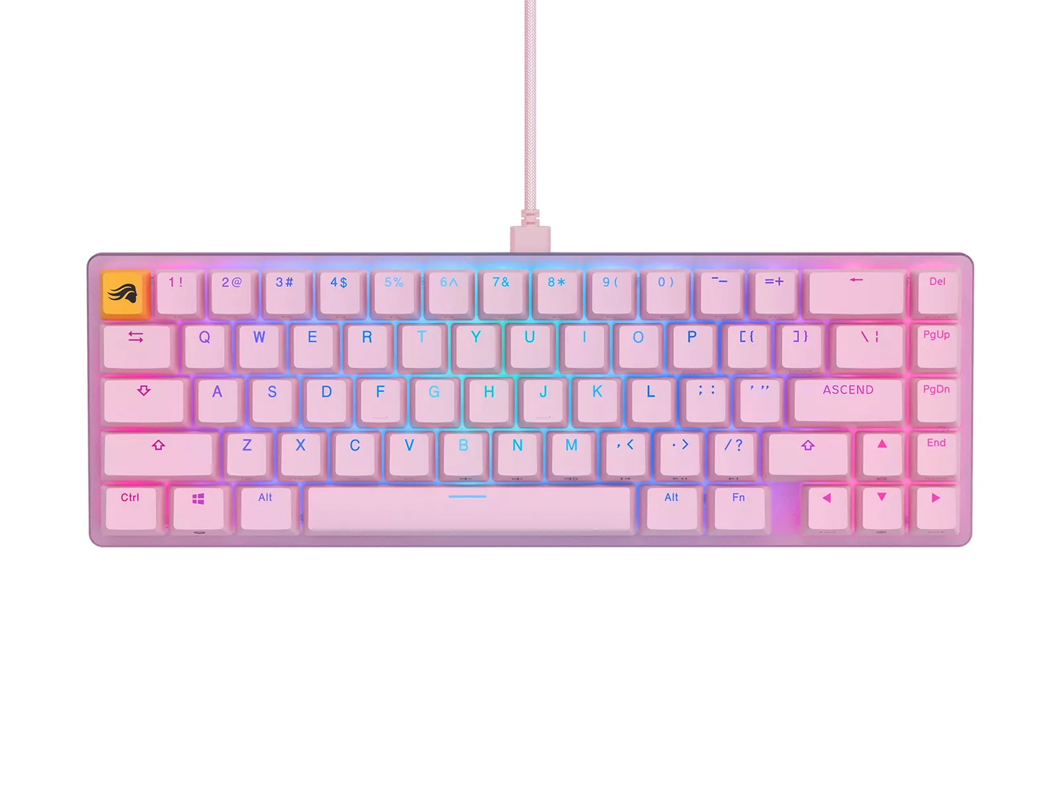 Tastaturi - Glorious PC Gaming Race Tastatura mecanica gaming RGB GMMK 2 Compact, Fox Linear Switches, USB-C, US layout, Roz Cod Produs: GLO-GMMK2-65-FOX-P