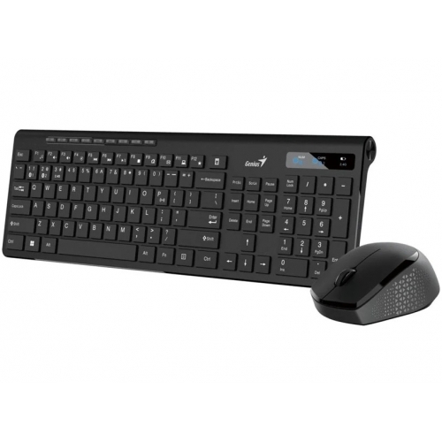 KIT wireless GENIUS, tastatura wireless 104 taste (multimedia) + mouse wireless 1200dpi, 3 butoane, BT5.3 + 2.4G, USB, negru, Cod Produs: 31340015406 [1]