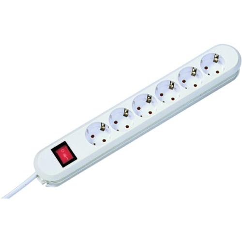Prize si prelungitoare - Prelungitor Bachmann, 6 prize, impamantare, protectie copii ,intrerupator, 3 metri, alb Cod Produs: B381.251KR