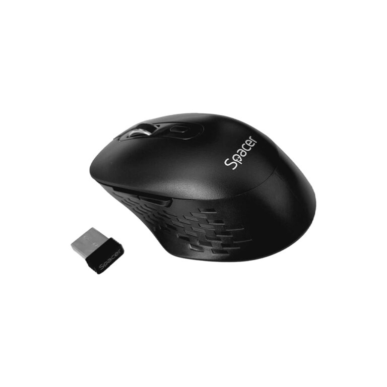 MOUSE Spacer, PC sau NB, wireless, 2.4GHz + Bluetooth 5.1, optic, max.1600 dpi, butoane/scroll 6/1,buton ON/OFF, negru,baterii AAAx2 incluse, „SPMO-WS02-BT” (timbru verde 0.18 lei)