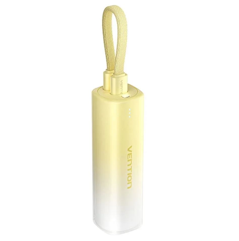 Power bank - Power Bank Vention (USB-C + Lightning), 5000mAh ,20W Yellow Light Indicator Display Type  Cod Produs: FHWY0