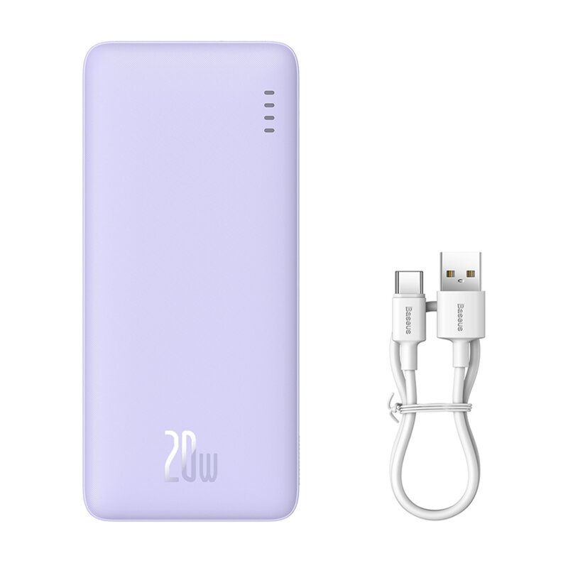 Power bank - POWER BANK Baseus Airpow, 10000mAh, 20W, 1 x USB; 1 x USB Type-C, total 3A, violet, Cod Produs: P10022801513-00
