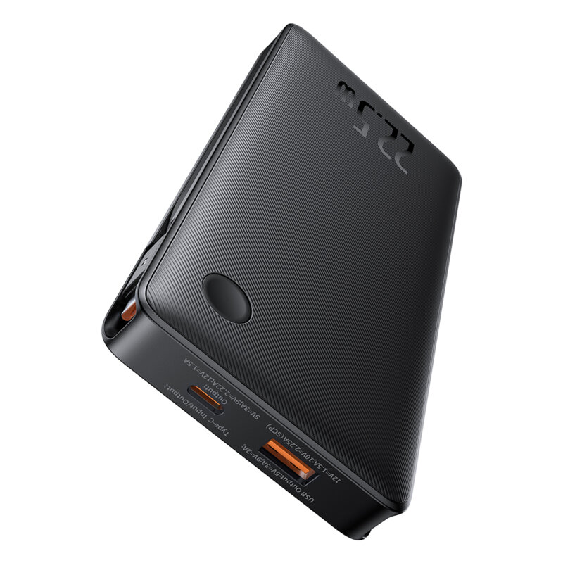 POWER BANK Baseus Airpow lite, 10000mAh, 22.5W, 1 x USB; 1 cablu x USB Type-C, 1 cablu x Iphone Lightning, total 3A, negru, Cod Produs: P10067501123-00 [1]