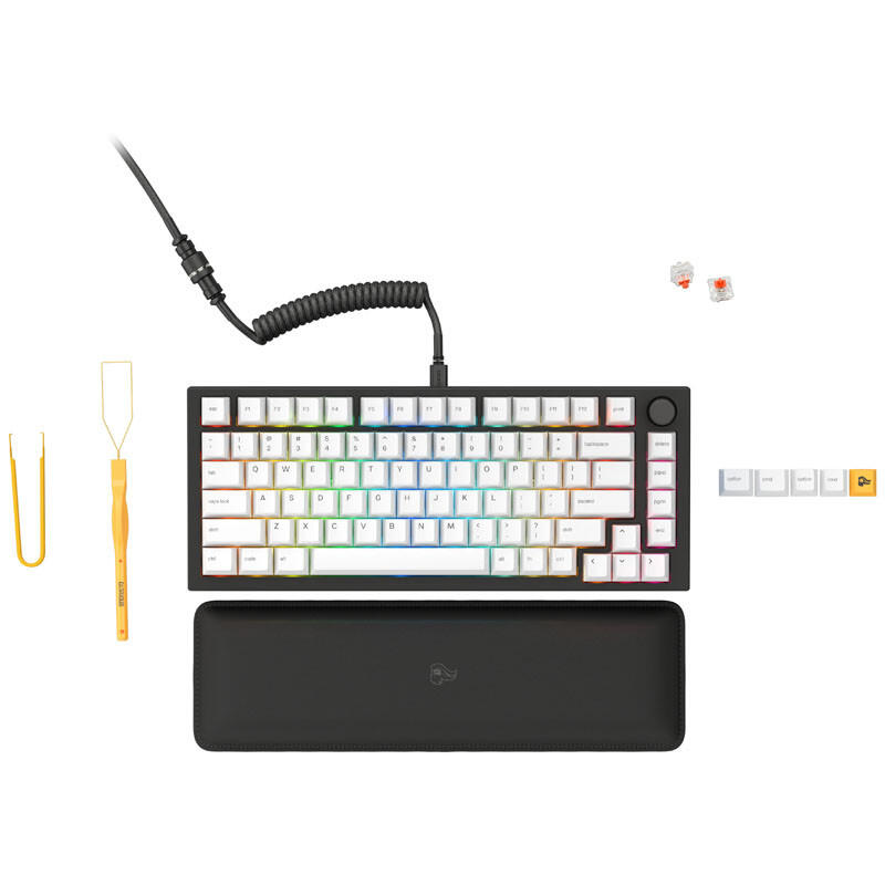 Glorious Tastatura mecanica GMMK PRO 75% Pre-built, USB-C, Fox Linear Switch, Layout US, Negru/Alb Cod Produs: GLO-GMMK-P75-FOX-B [1]