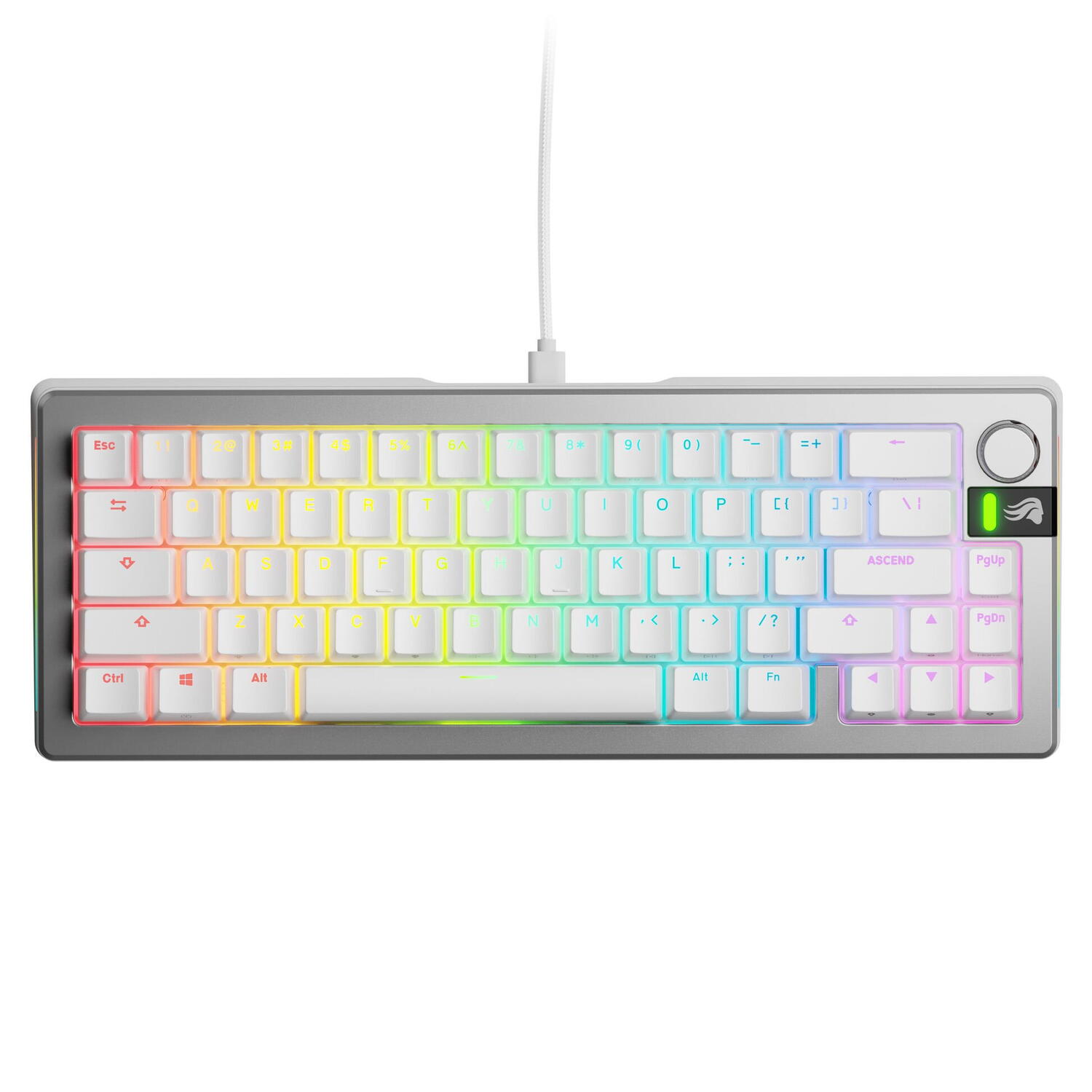 Tastaturi - Glorious Tastatura mecanica GMMK 3 PRO 65% Prebuilt, USB-C, Fox Switches, US layout, 66 taste, Gri Cod Produs: GLO-KB-GMMK3-PRO-65-PB-FOX-W-SIL-US