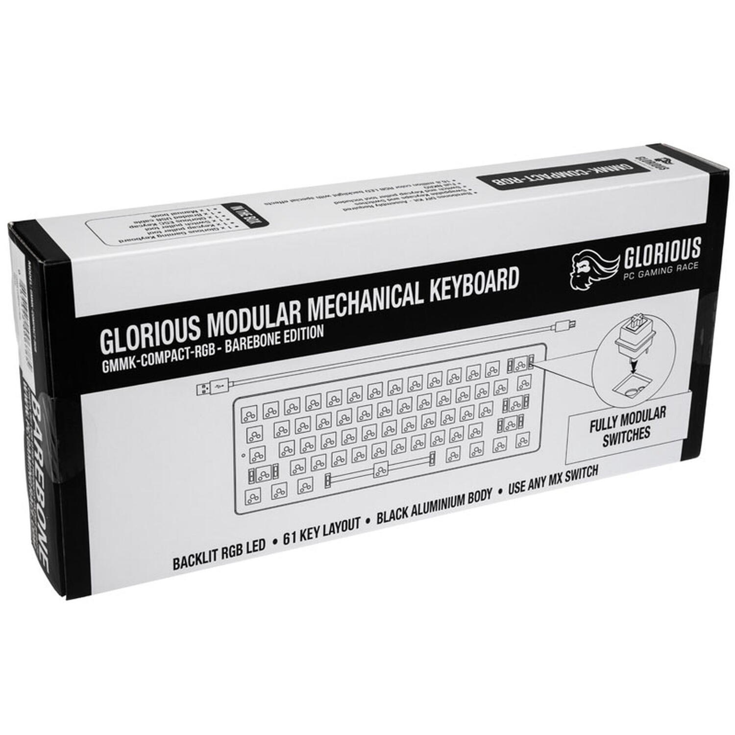 Glorious Barebone GMMK Compact, ANSI Layout, USB-C, RGB, Negru Cod Produs: GMMK-COMPACT-RGB [8]