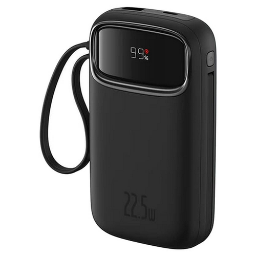 Power bank - POWER BANK Baseus Qpow2 Dual-Cable, 20000mAh, PD 3.0 + QC 3.0 22.5W, 1 x USB; 1 x Iphone Lightning; 2 x USB Type-C, digital display pt. status baterie, total 2.4A, negru, Cod Produs: P10055002113-00