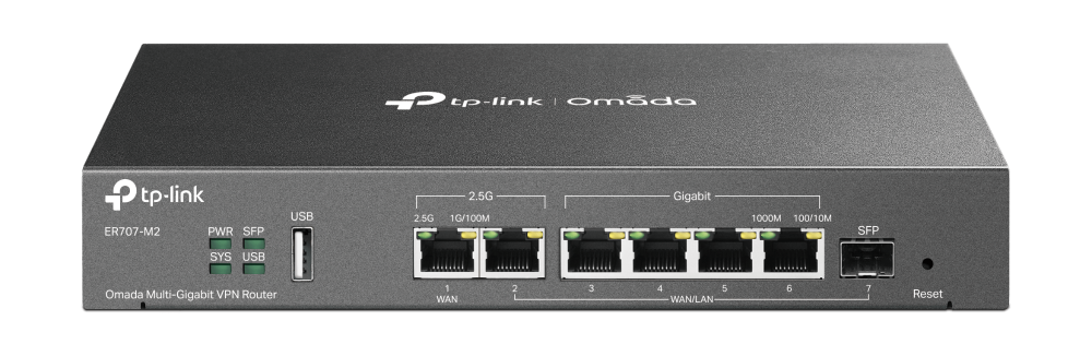 ROUTER TP-LINK wired Gigabit, 1 Gigabit 2.5G WAN, 1× Gigabit SFP WAN/LAN, 1 Gigabit 2.5G LAN + 4 Changeable Gigabit WAN/LAN Ports, 1× USB 2.0, tehnologie VPN 