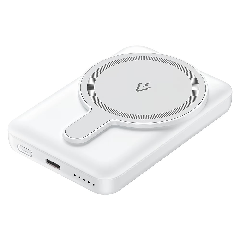Power bank - POWER BANK Vention 5.000 mAh, 20W magnetic, wireless, 1 x USB-C, , 166g, alb, Cod Produs: FHSW0