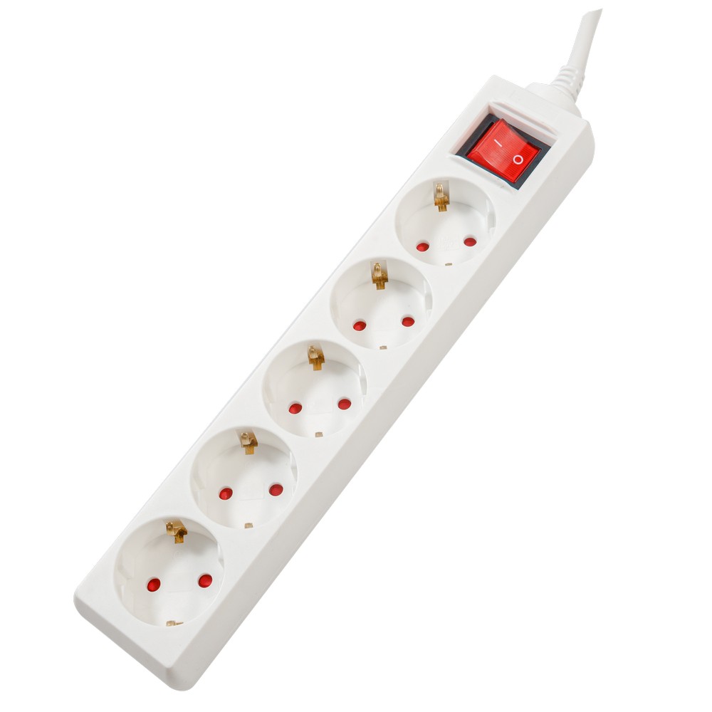 Prize si prelungitoare - PRELUNGITOR SPACER, Schuko x 5, conectare prin Schuko (T), cablu 1.8 m, 16 A, max. 3500W, protectie supratensiune, protectie copii, Alb, Cod Produs: PP-5-18