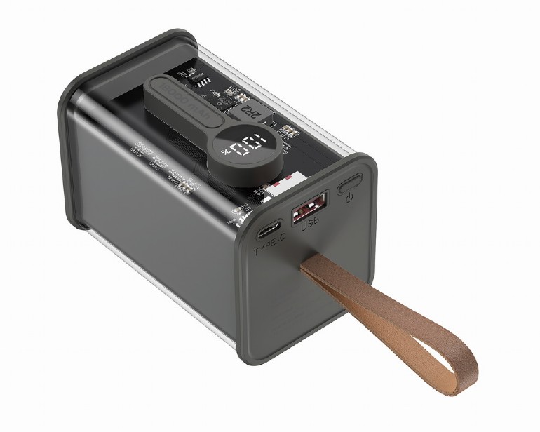 Power bank - POWER BANK GEMBIRD 18000mAh, 20W , 1 x USB; 1 x USB Type-C, digital display pt. status baterie, max. 3A, transparent, negru, Cod Produs: PB18-TQC3-01