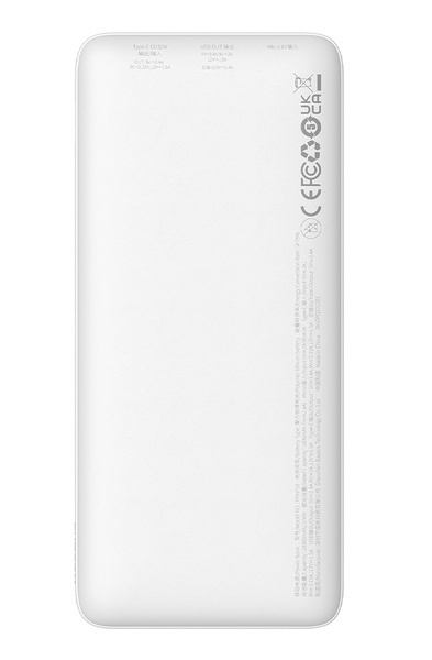 POWER BANK Baseus Airpow, 10000mAh, 20W, 1 x USB; 1 x USB Type-C input/output, total 3A, include cablu USB la USB Type-C de 30cm, alb, Cod Produs: PPQD090002 [2]
