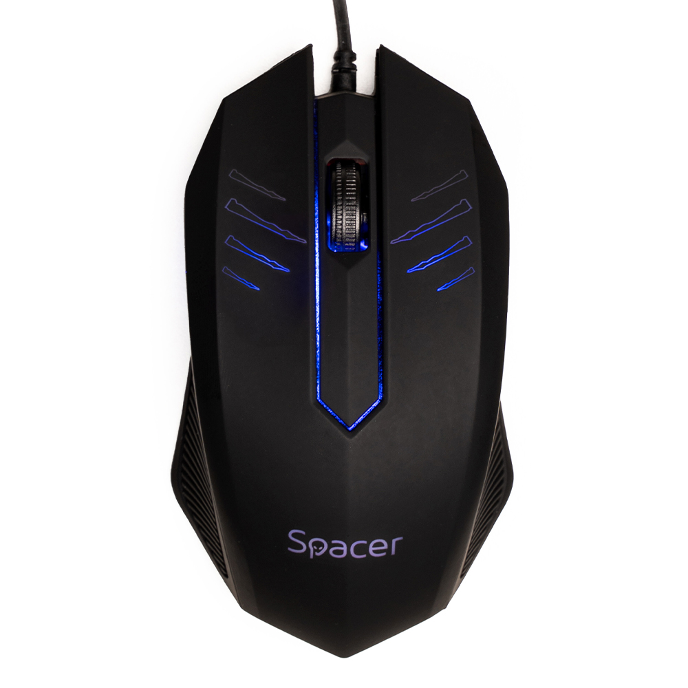 MOUSE  Spacer, PC sau NB, cu fir, USB, optic, 1000 dpi, butoane/scroll 3/1, iluminare, negru, Cod Produs: SPMO-M20 [1]