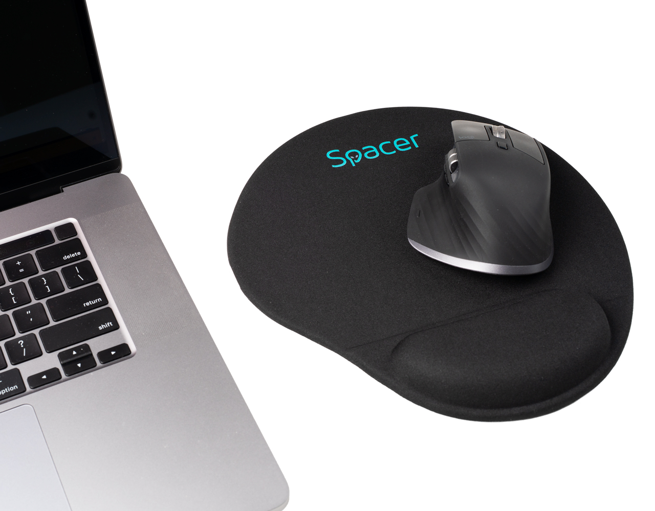 MousePAD SPACER, suport incheietura cu gel, cauciuc si material textil, 240 x 220 mm, negru Cod Produs: SPMP-PAD-GEL-BK [3]