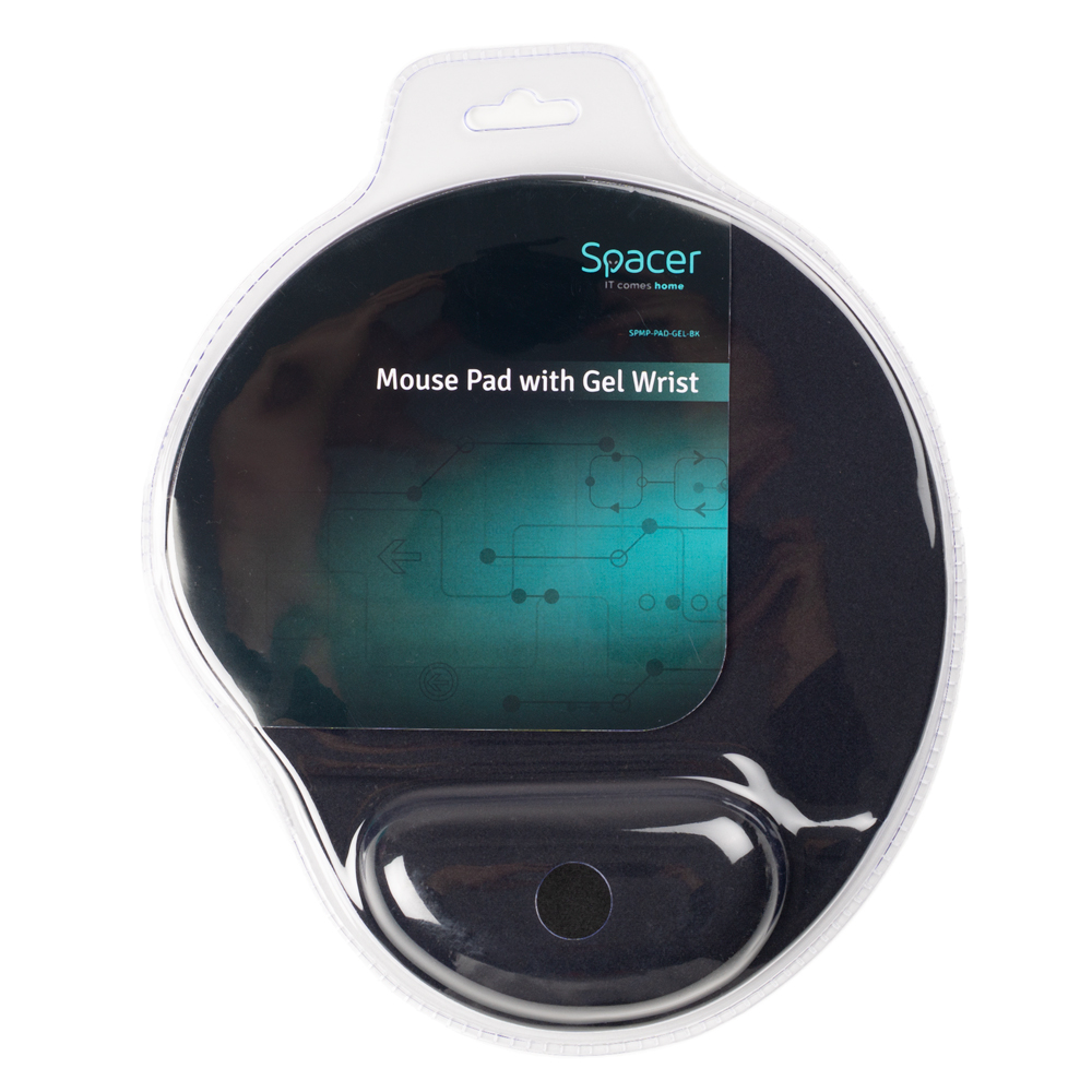 MousePAD SPACER, suport incheietura cu gel, cauciuc si material textil, 240 x 220 mm, negru Cod Produs: SPMP-PAD-GEL-BK [4]