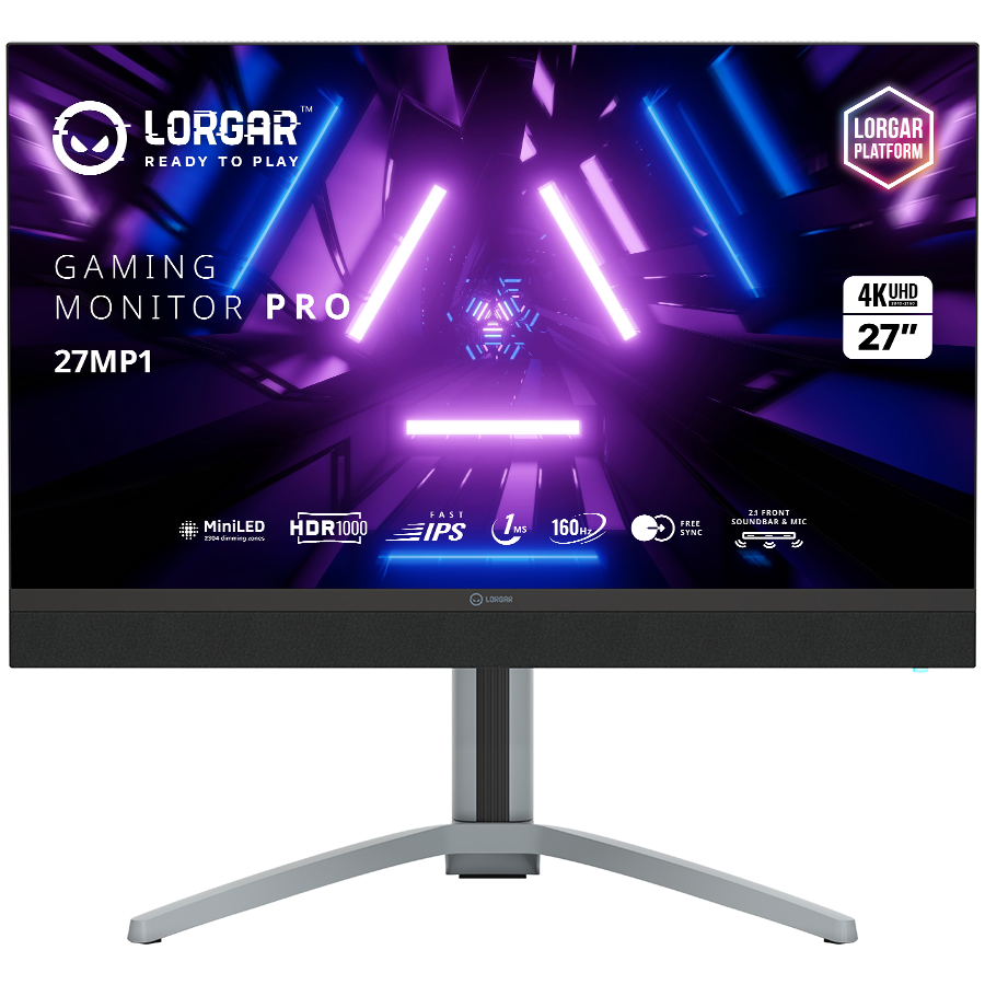 Electronice - LORGAR 27MP1, UHD MiniLED Gaming Monitor Pro, 27 (3840*2160) fast IPS flat monitor, black/milky grey Cod Produs: LRG-27MP1U160-GY