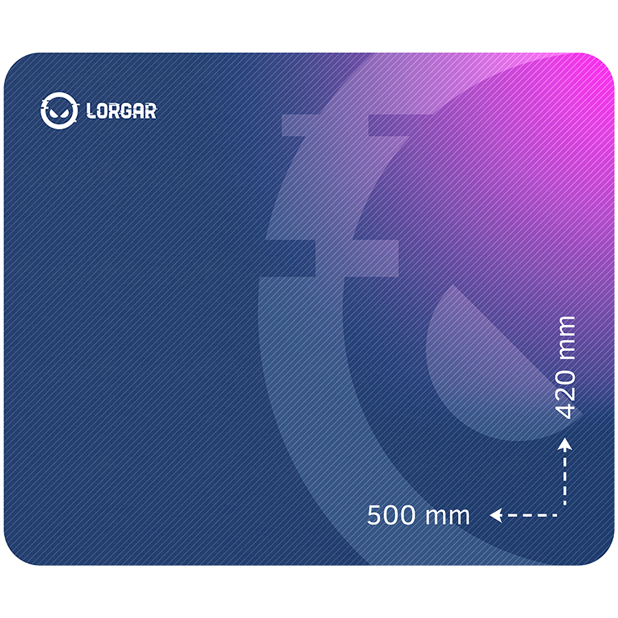 Mouse PAD - Lorgar Main 135, Gaming mouse pad, High-speed surface, Purple anti-slip rubber base, size: 500mm x 420mm x 3mm, weight 0.41kg Cod Produs: LRG-GMP135