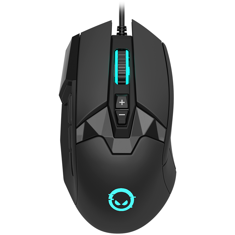 Electronice - LORGAR Stricter 579, gaming mouse, 9 programmable buttons, Pixart PMW3336 sensor, 2 switches, built-in display, 1.8m, RGB  Cod Produs: LRG-GMS579