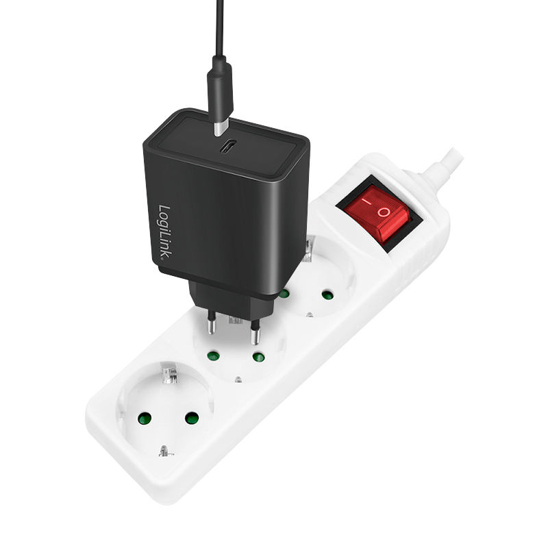 PRELUNGITOR LOGILINK, Schuko x 3, cablu 3G 1.5mm2, 230 V/16 A, 50 Hz, max. 3500 W, buton intrerupator iluminat, IP20, 1.4m, alb, Cod Produs: LPS206 [1]