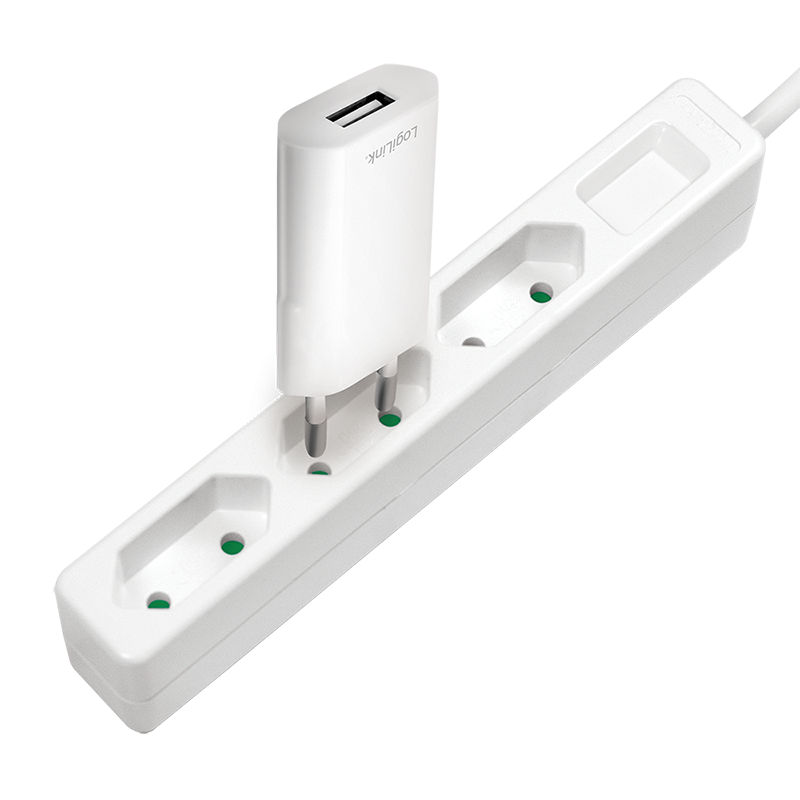 PRELUNGITOR LOGILINK, Euro skt x 3, cablu 3G 1.0mm2, 230 V/7.5 A, 50 Hz, max. 1700 W, IP20, 1.5m, alb, Cod Produs: LPS229 [1]