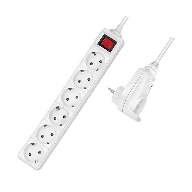 PRELUNGITOR LOGILINK, Schuko x 6 + Schuko x 1 pass-through, cablu 3G 1.5mm2, 230 V/16 A, 50 Hz, max. 3500 W, prottectie supratensiune, buton intrerupator iluminat, IP20, 2m, alb, Cod Produs: LPS274 [1]