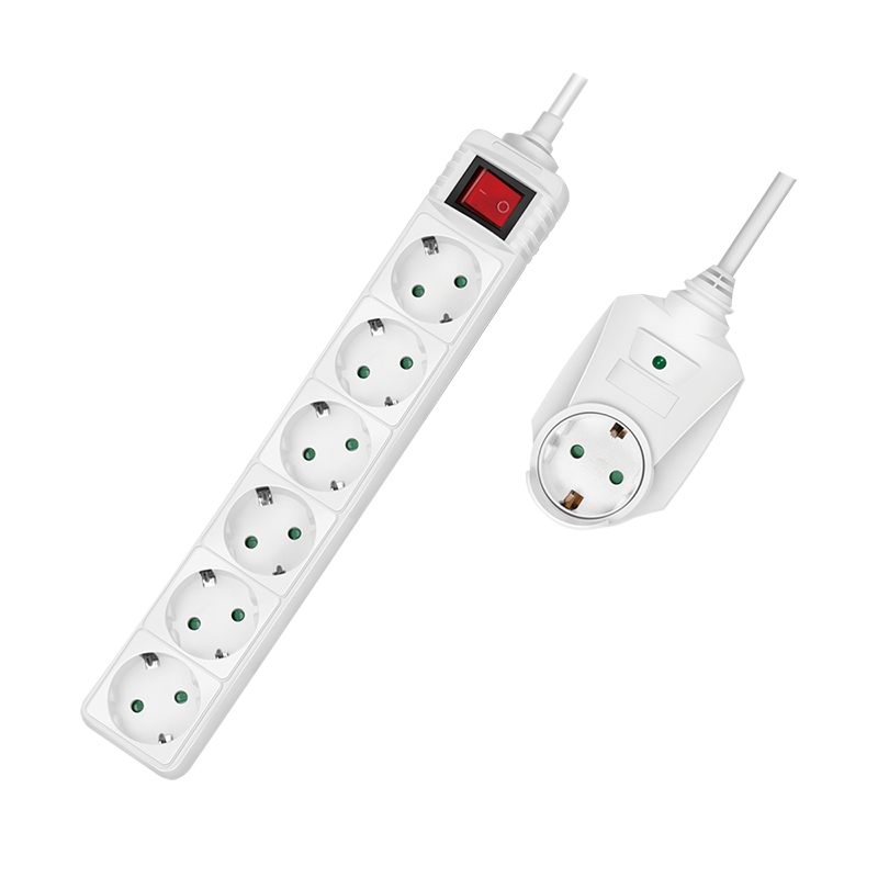 Prize si prelungitoare - PRELUNGITOR LOGILINK, Schuko x 6 + Schuko x 1 pass-through, cablu 3G 1.5mm2, 230 V/16 A, 50 Hz, max. 3500 W, prottectie supratensiune, buton intrerupator iluminat, IP20, 2m, alb, Cod Produs: LPS274