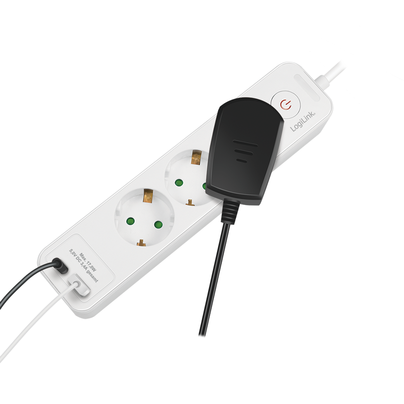 PRELUNGITOR LOGILINK, Schuko x 3, USB-A x 1, USB-C x 1, cablu 3G 1.5mm2, 230 V/16 A, 50 Hz, max. 3500 W, buton intrerupator iluminat, IP20, 2m, alb, Cod Produs: LPS279U [1]
