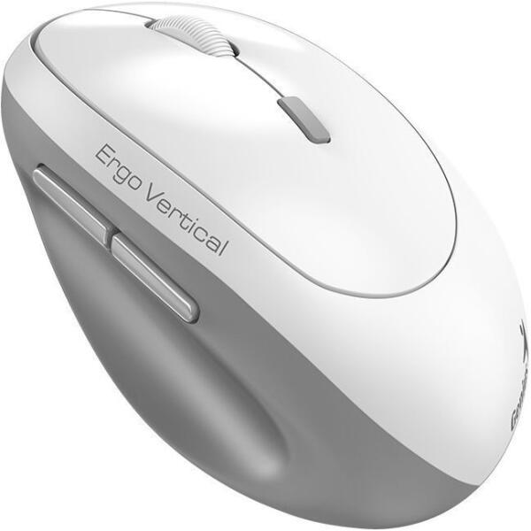 Electronice - MOUSE Genius,  Ergo 8350S, PC sau NB, wireless, BT+2.4GHz, optic, 2400 dpi, butoane/scroll 6/1, , white-grey, Cod Produs: 31030041401