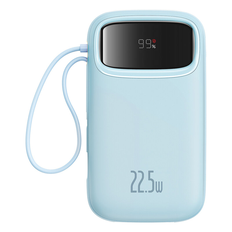 Power bank - POWER BANK Baseus Qpow2 Digital Display, 20000mAh, 22.5W, 2 x USB Type-C output/input, 1 x Lightning, 1 x USB, include cablu USB Type-C la USB Type-C 30cm, albastru, Cod Produs: P10055002313-00