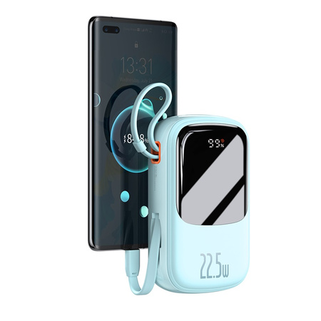 POWER BANK Baseus Qpow2 Digital Display, 20000mAh, 22.5W, 2 x USB Type-C output/input, 1 x Lightning, 1 x USB, include cablu USB la USB Type-C 30cm, albastru Cod Produs: PPQD030103 [3]