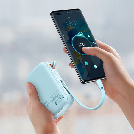 POWER BANK Baseus Qpow2 Digital Display, 20000mAh, 22.5W, 2 x USB Type-C output/input, 1 x Lightning, 1 x USB, include cablu USB la USB Type-C 30cm, albastru Cod Produs: PPQD030103 [2]