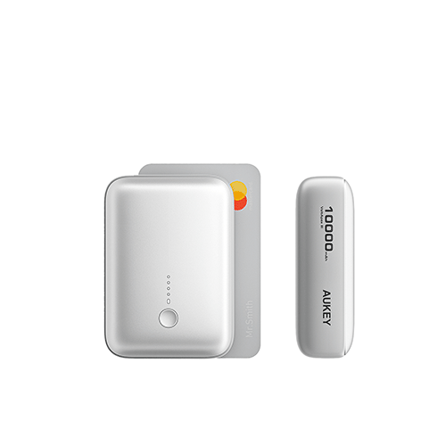 Power bank - POWER BANK Aukey 10.000 mAh, 20W two-way incarcare rapida, 1 x USB-C, 1 x USB-A, 180g, alb, Cod Produs: LLTSN1053139
