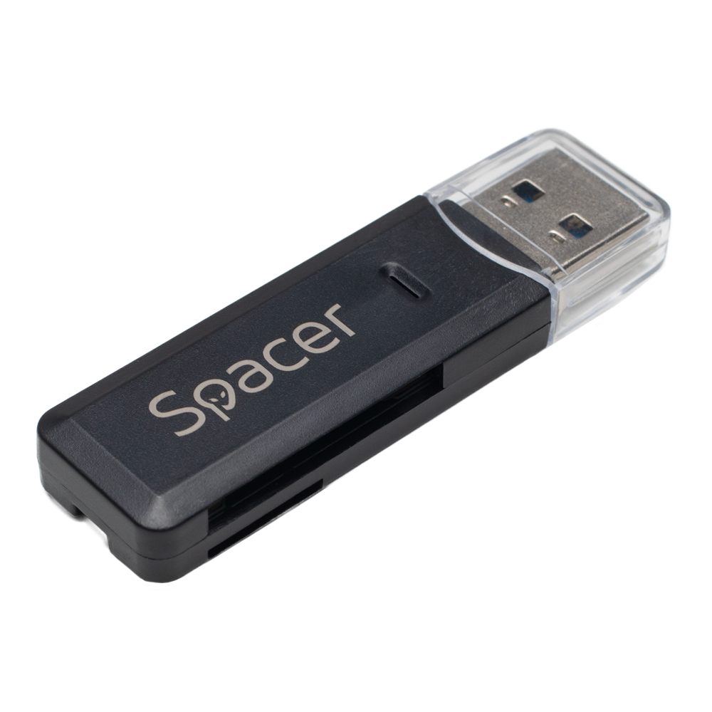 Cititoare carduri - CARD READER extern SPACER, interfata USB 3.0,  citeste/scrie: SD, micro SD, Negru, Cod Produs: SPCR-USB3-02