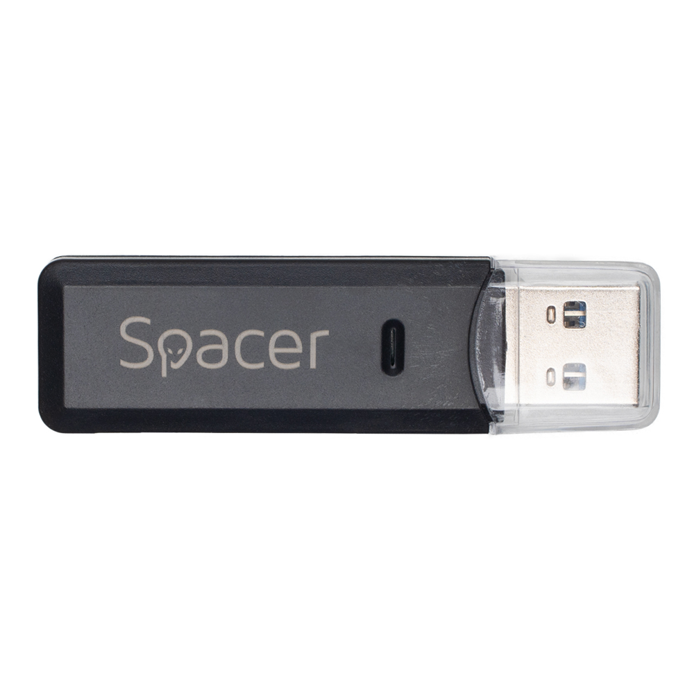 CARD READER extern SPACER, interfata USB 3.0,  citeste/scrie: SD, micro SD, Negru, Cod Produs: SPCR-USB3-02 [1]
