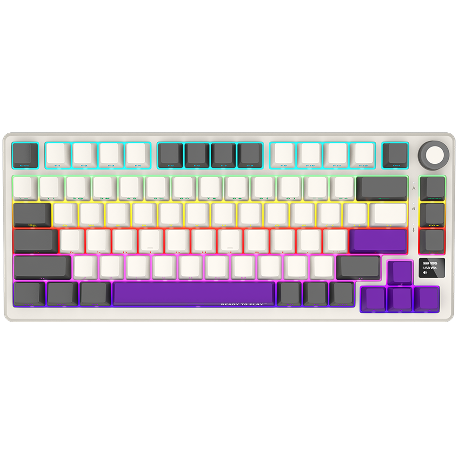 Tastaturi - LORGAR KBP7075W, Wireless 75% Mechanical Gaming Keyboard Pro, Beige, EN layout Cod Produs: LRG-KBP7075W-RT-US