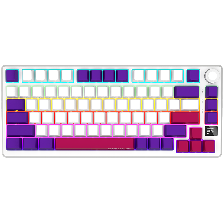 Tastaturi - LORGAR KBP7075W, Wireless 75% Mechanical Gaming Keyboard Pro, White, EN layout Cod Produs: LRG-KBP7075W-WH-US