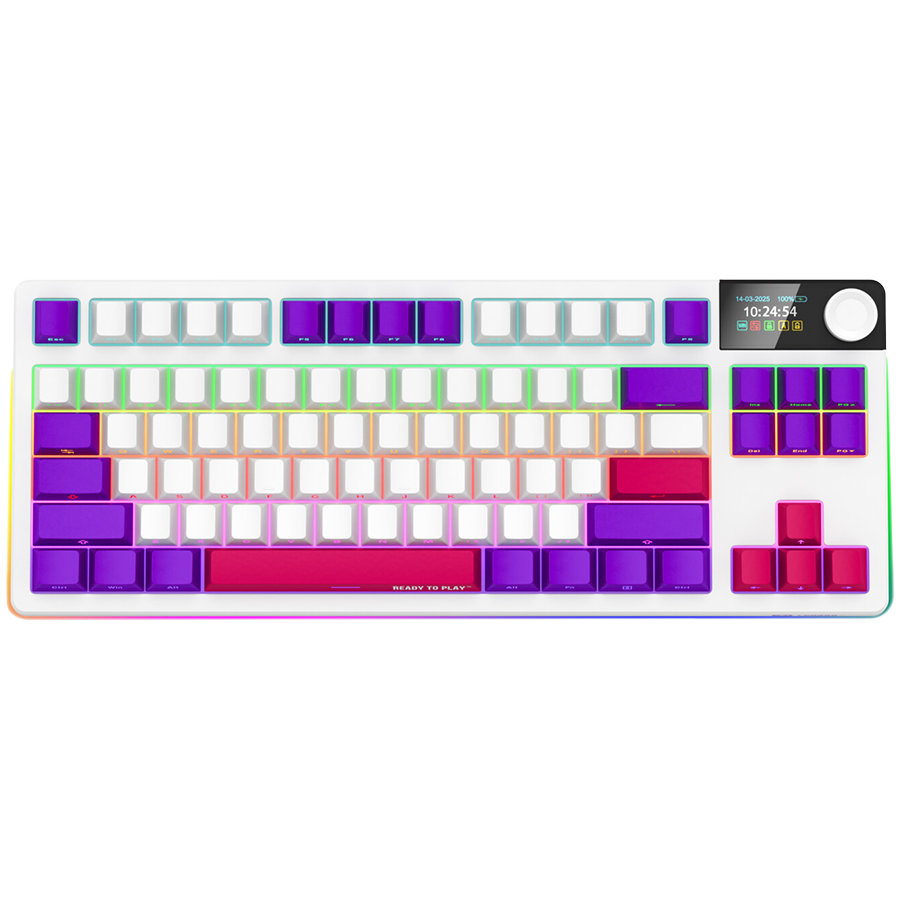 Tastaturi - LORGAR KBP70TKLW, Wireless TKL Mechanical Gaming Keyboard Pro, White, EN layout Cod Produs: LRG-KBP70TKLW-WH-US