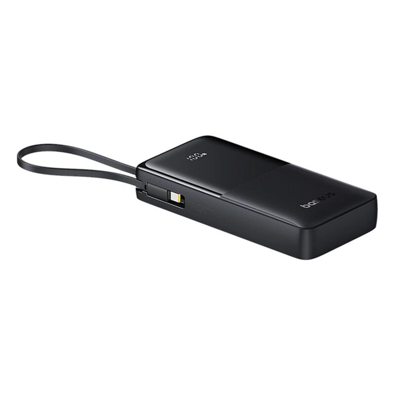 POWER BANK Baseus Bipow 2 Digital, display, capacitate 20000mAh, 20W, cablu integrat USB Type-C, 1 x USB Type-C, 1 x USB, total 5V/3A, negru, Cod Produs: P10077101113-01 [1]
