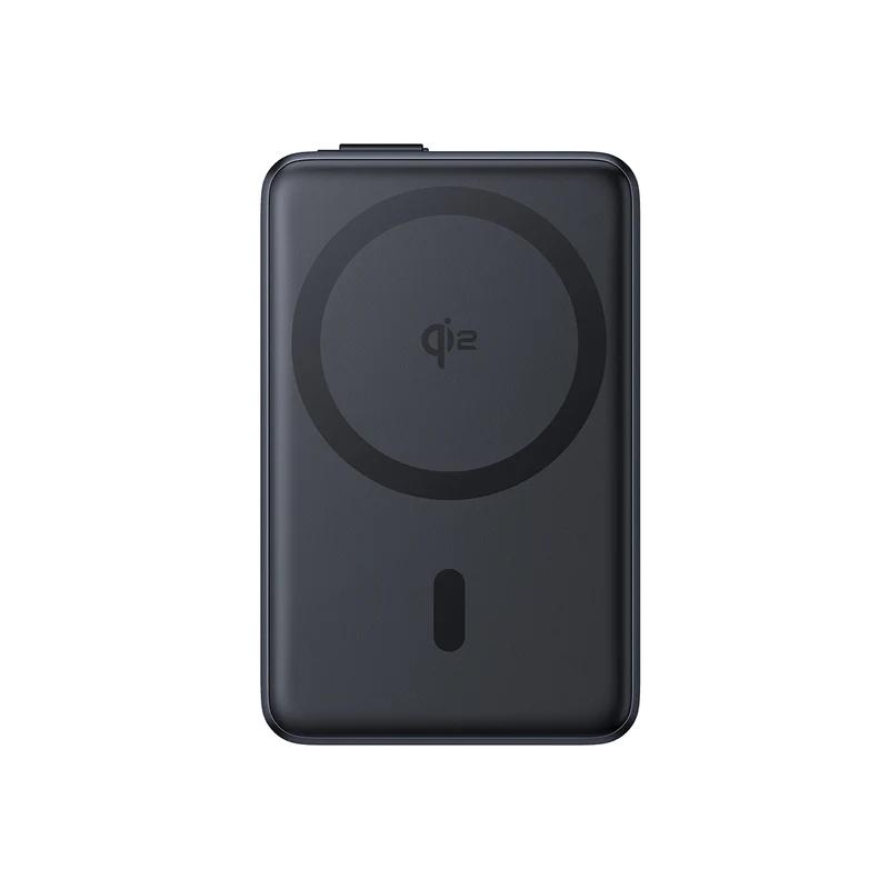 POWER BANK Baseus Nomos Qi2 Kickstand, display, capacitate 10000mAh, 45W, cablu integrat USB Type-C, 1 x USB Type-C, 1 x USB, total 5V/3A, negru, Cod Produs: P10078800123-00 [1]