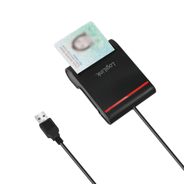 Cititoare carduri - CITITOR DE CARDURI LOGILINK, pentru smart ID, USB 2.0, 0.9m, negru, Cod Produs: CR0047