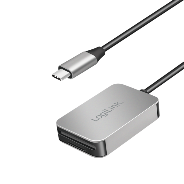 CARD READER extern LOGILINK, interfata USB Type C, citeste/scrie: SD / micro SD; aluminiu, gri, Cod Produs: CR0050 [1]