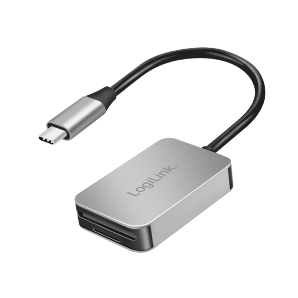 Cititoare carduri - CARD READER extern LOGILINK, interfata USB Type C, citeste/scrie: SD / micro SD; aluminiu, gri, Cod Produs: CR0050