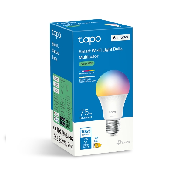 BEC LED wireless TP-LINK, 1055lm, 8.6W, E27, intensitate reglabila, control prin smartph.cu apl.Tapo, ajustare auto a luminii in fct. de mom zilei-diferite culori Cod Produs: Tapo L535E [10]