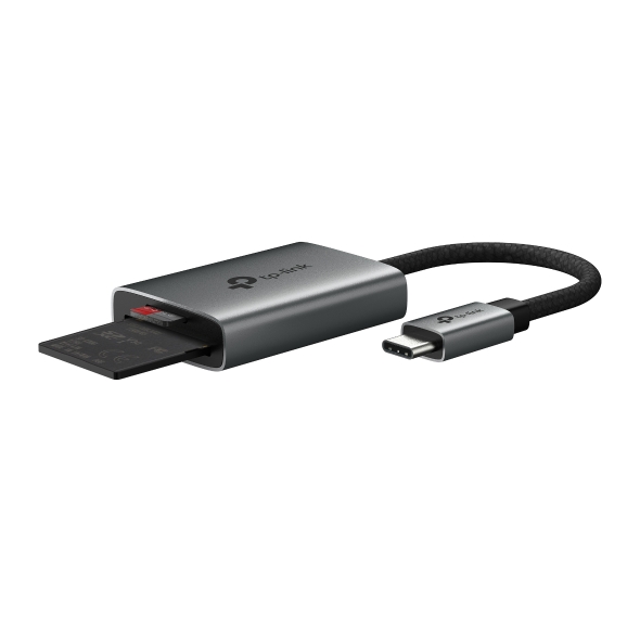 CARD READER extern TP-Link, interfata USB Type-C, citeste/scrie: SD si microSD,  suporta carduri maxim 1 TB, lungime cablu 15 cm, metalic, gri Cod Produs: UA430C [2]